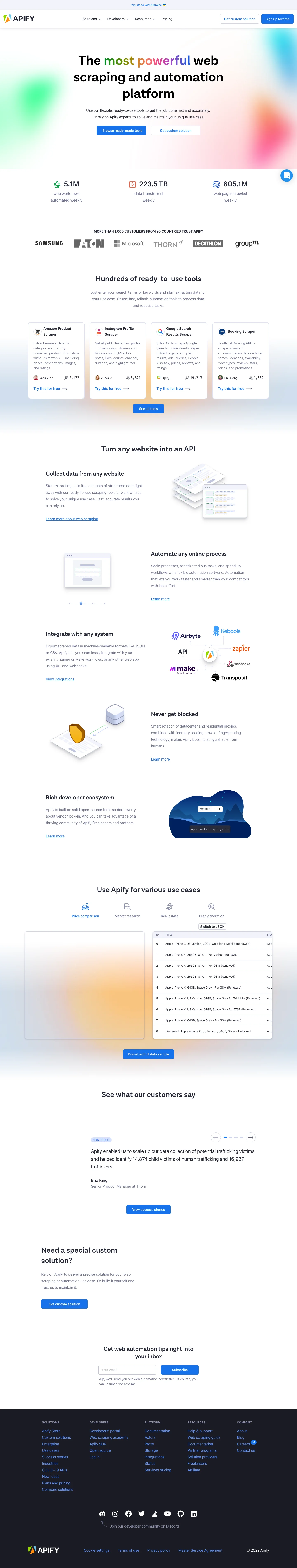 Homepage screenshot — Apr 2022 — mid-transition