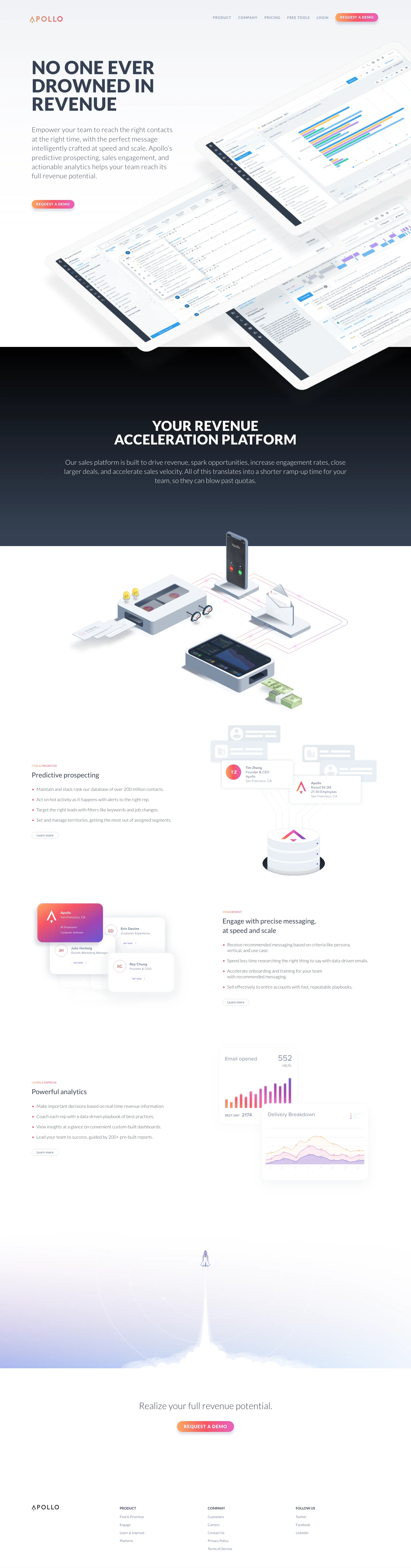 Apollo.io homepage — Jan 2019
