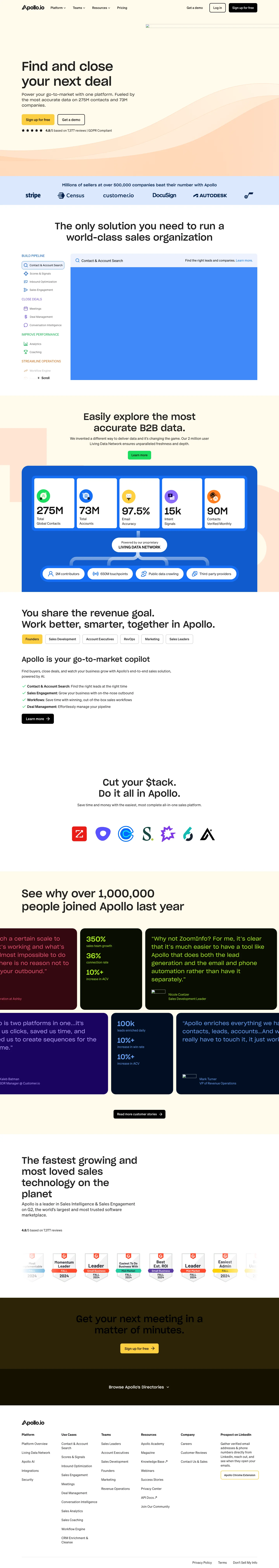 Apollo.io homepage — Jul 2024
