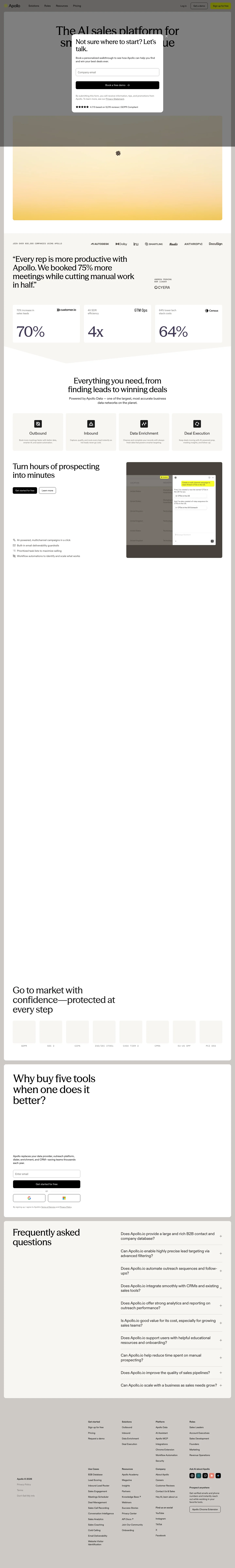 Apollo.io homepage — Jun 2026