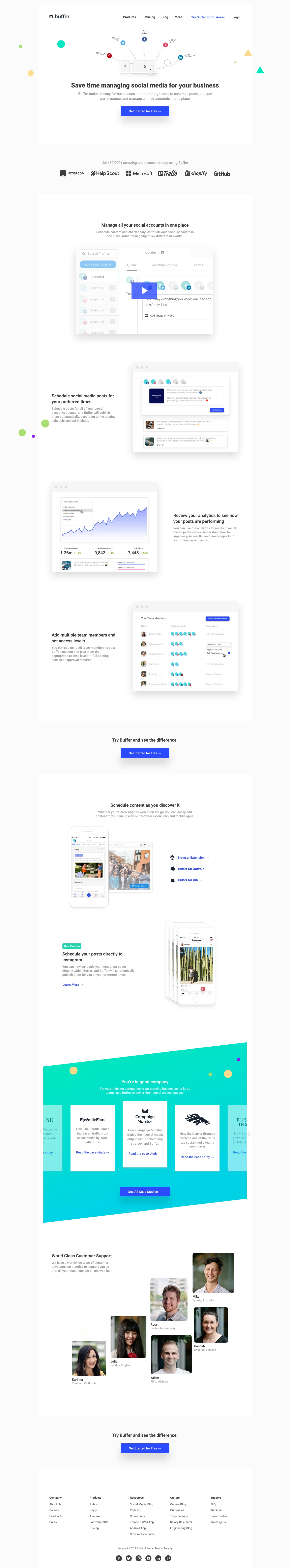 Buffer homepage — Jan 2019