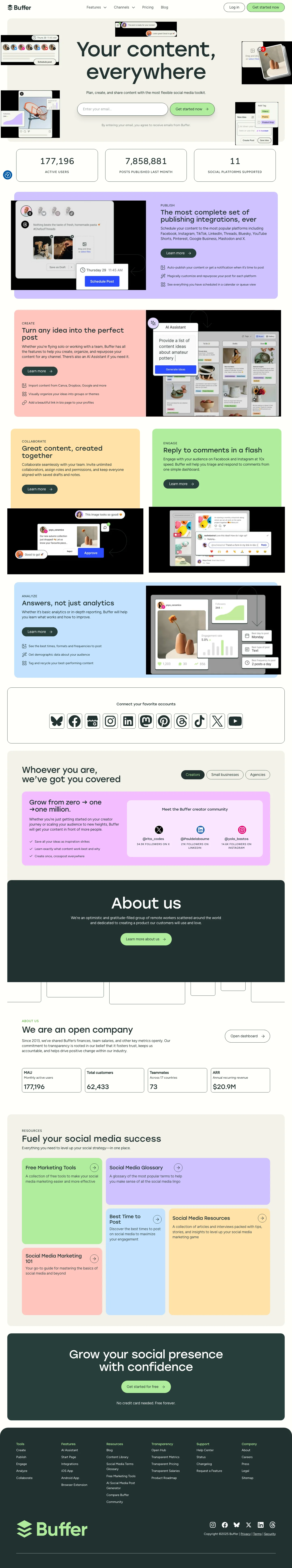 Buffer homepage — Jan 2025