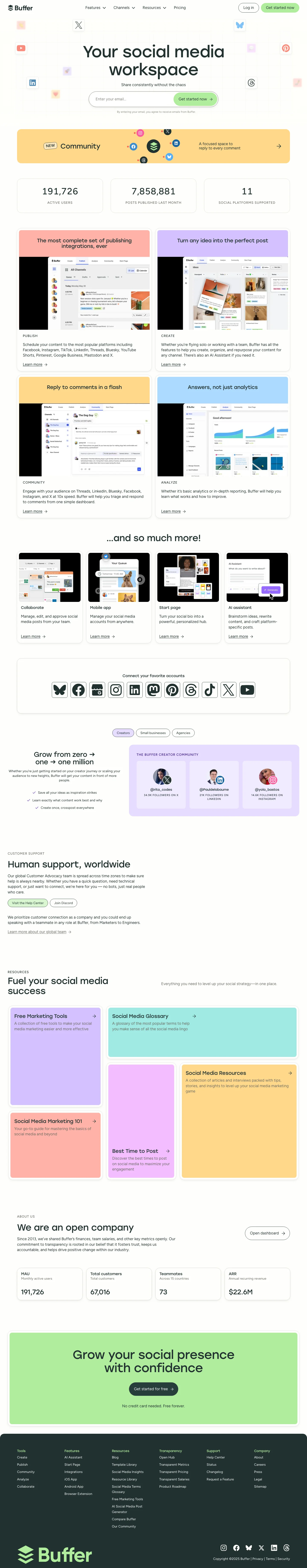 Buffer homepage — Oct 2025