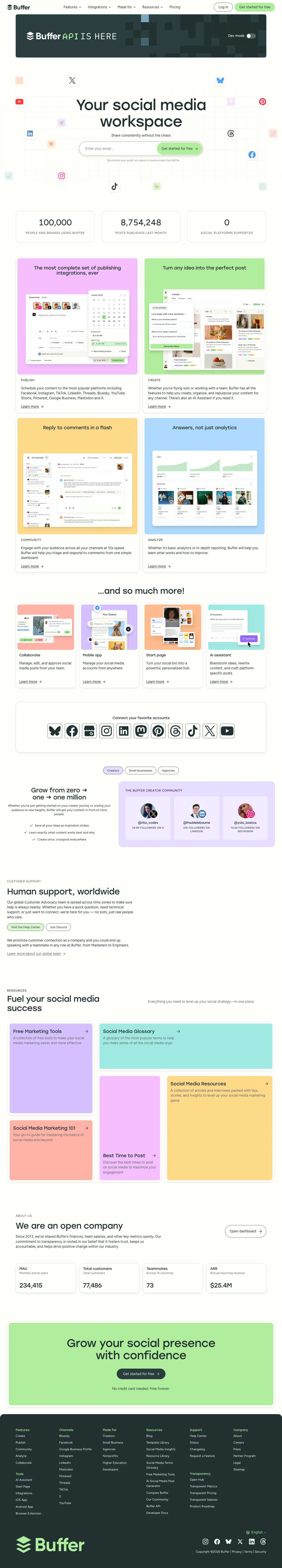 Buffer homepage — Jun 2026