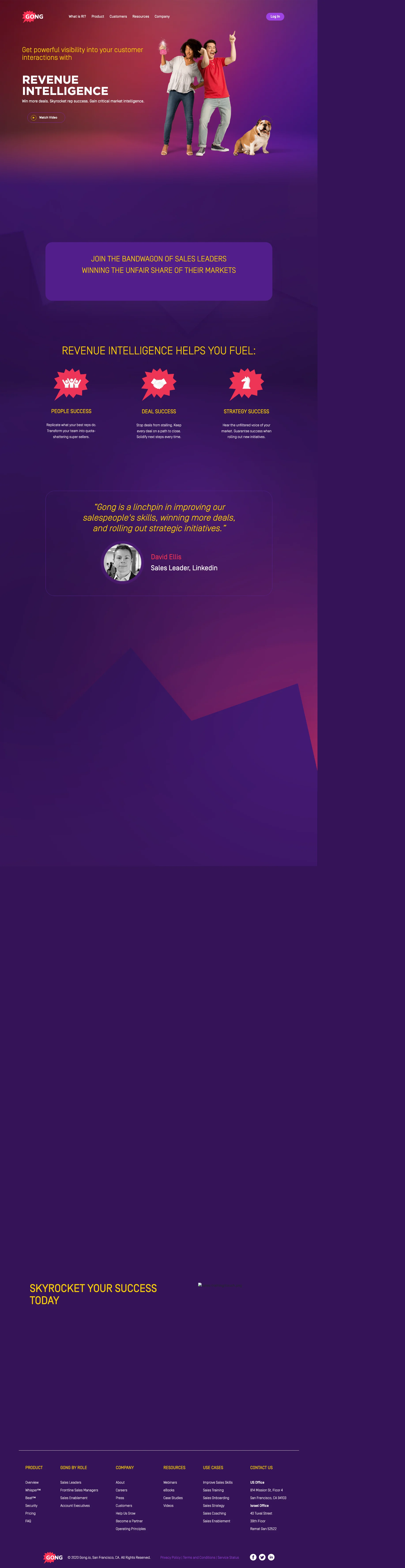 Gong homepage — Jan 2020