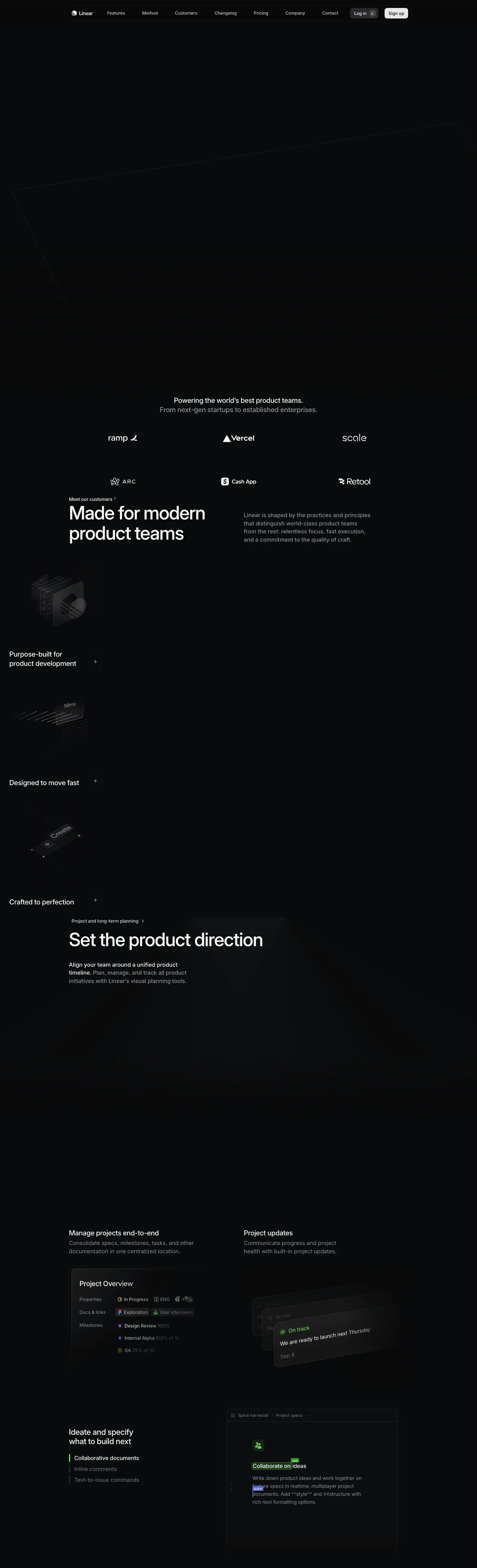 Linear homepage — Jul 2024