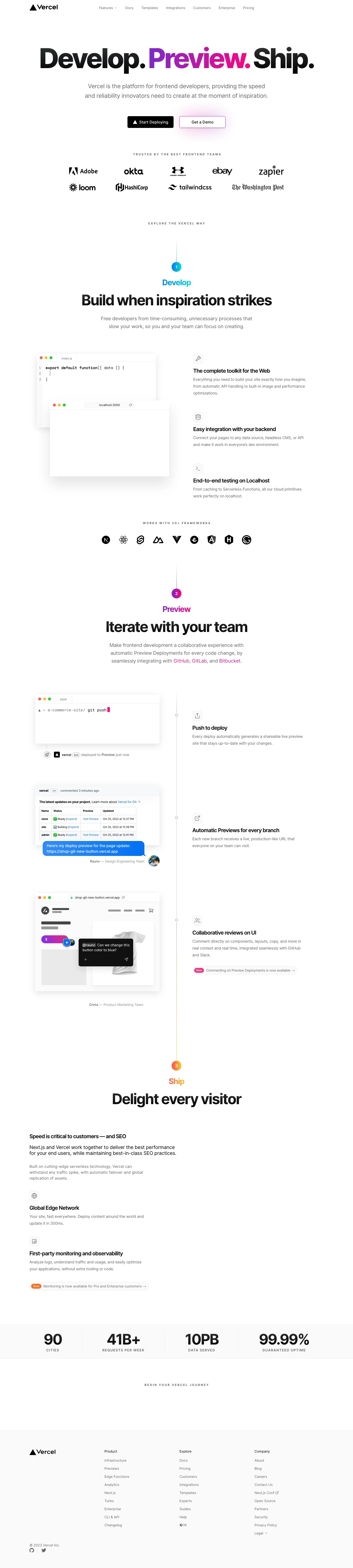 Homepage screenshot — Jan 2023 — mid-transition