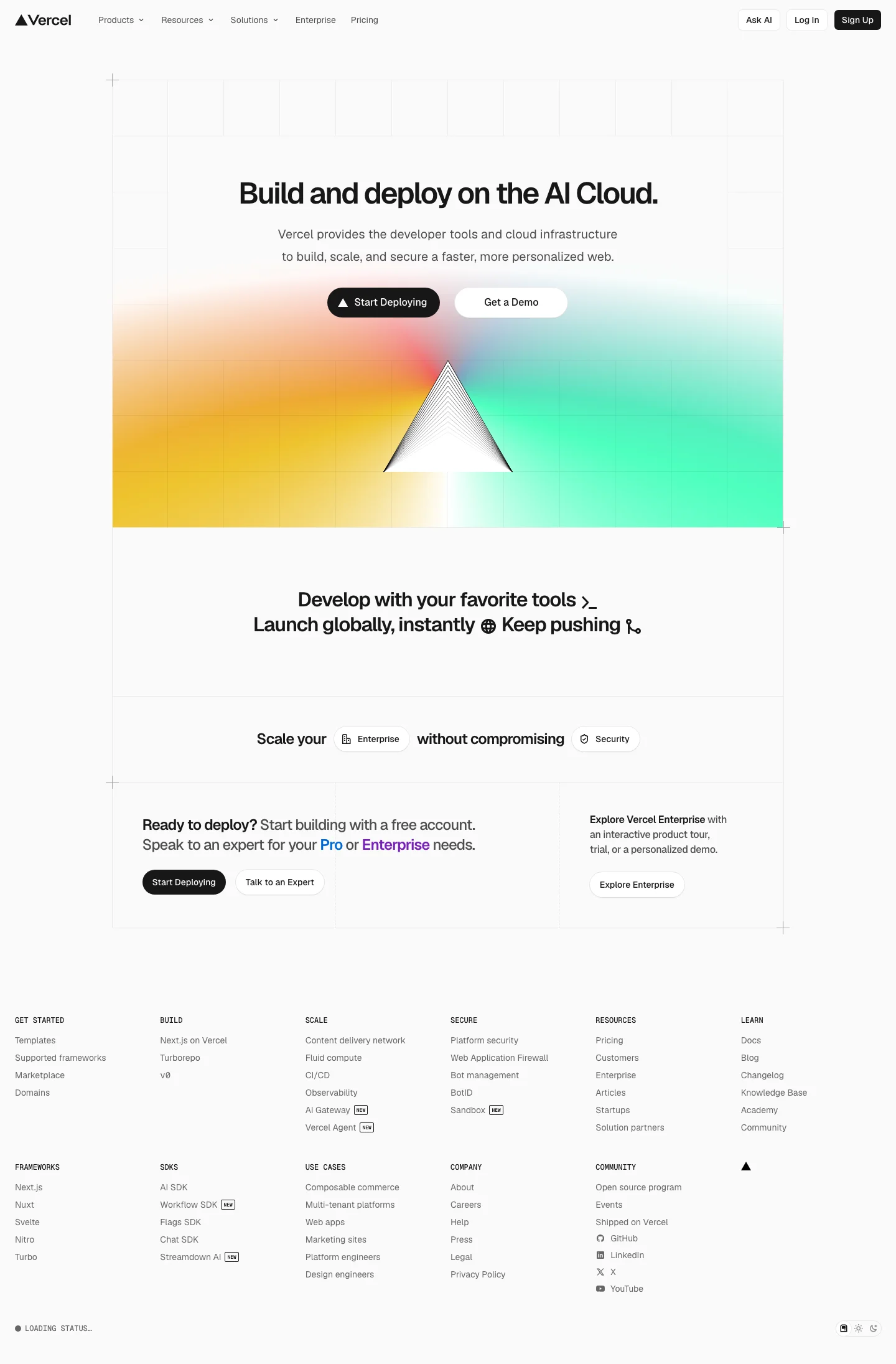 Vercel homepage — Jun 2026