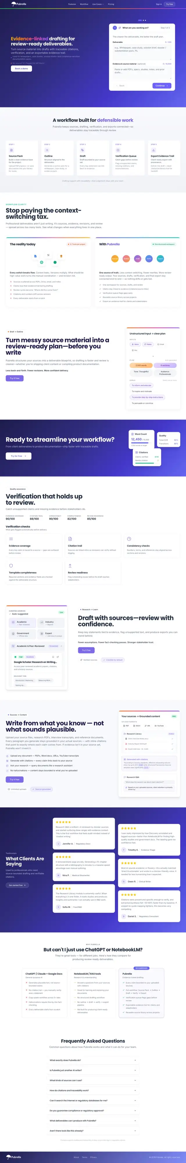 New Pubrella landing page