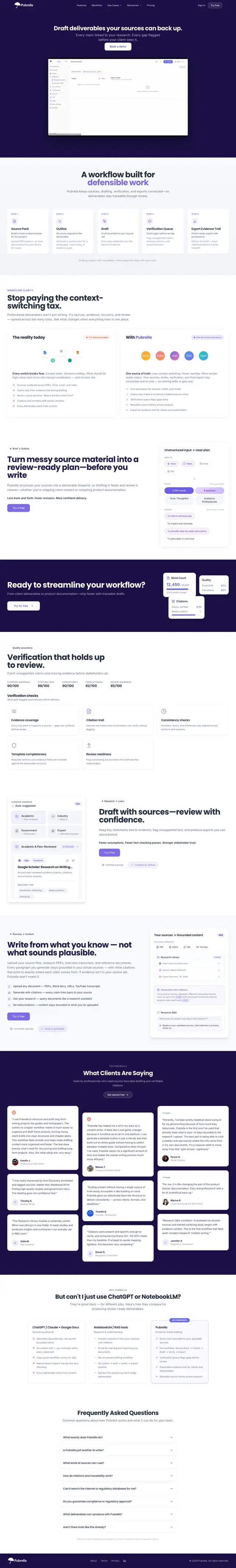 Old Pubrella landing page